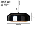 GobekUsa Glossy Black Round Nordic Pendant Light for Dining Room and Bar Decor