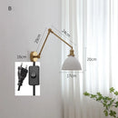 GobekUsa Copper Swing Arm Wall Lights Sconce Up Down LED Modern Ceramic Lampshade