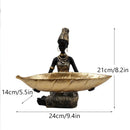 GobekUsa Black Woman Resin Statue: Exotic Desktop Decor & Storage Container
