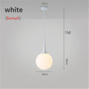 GobekUsa Glass Ball LED Pendant Lights for Modern Living Room, Black/White Horn Fixtures
