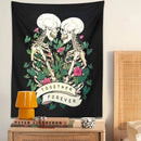 GobekUsa Lover Skeleton Tapestry Wall Hanging With Rose Flower Psychedelic Boho Blanket