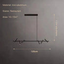 GobekUsa Black LED Spot Chandelier: Modern Minimalist Rotatable Hanging Lamp for Home Decor