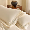 GobekUsa Cozy Velvet Lace Bedding Set: Duvet Cover, Sheet, Pillowcases - 4Pcs Warm & Stylish