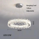 GobekUsa Crystal LED Ceiling Chandelier: Modern Dimmable Lighting Fixture for Stylish Home Decor