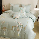GobekUsa Luxe Flowers Embroidery 1000TC Egyptian Cotton Bedding Set with 2 Pillowcases