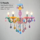 GobekUsa Crystal Chandelier: Modern Macaron Color Children Room Luminaire