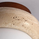GobekUsa LED Ceiling Light with Wood Base and White Glass Shade