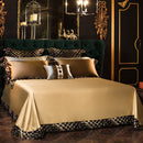GobekUsa Embroidered Egyptian Cotton Bedding Set: Queen King Linens (Sheet Pillowcase Duvet Cover)