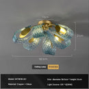GobekUsa Luxe Copper Leaf LED Ceiling Chandelier for Home, Bedroom, and Dining Room