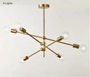 GobekUsa Glass Ball Globe LED Pendant Light Fixture - Nordic Modern Iron Rod Hanging Lamp
