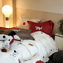 GobekUsa King Bear Embroidered Cotton Bedding Set - Luxury Duvet Cover with Bed Sheet