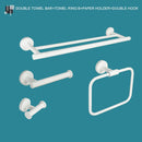 GobekUsa Bathroom Accessory Set: Towel Rack, Toilet Brush, Paper Holder, Toothbrush Holder, Soap Tray