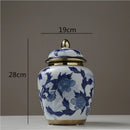 GobekUsa Chinese Retro Storage Tank Vase with Cover for Modern Home Decoration