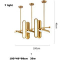 GobekUsa Golden Art Deco Iron Glass Chandelier Lighting for Dinning Room