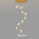 GobekUsa Love Chandelier: Luxury Crystal Gold Lighting for Staircase & Living Room