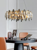 GobekUsa Crystal Chandelier: Elegant Ceiling Hanging Light for Living Room & Dining Table
