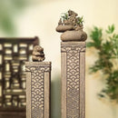 GobekUsa Chinese Antique Coin Stake Display Column for Garden and Living Room Décor