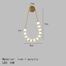 GobekUsa LED Necklace Wall Lights: Gold Black Metal White Acrylic Sconce for Home Art Deco