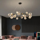 GobekUsa LED Glass Bulb Pendant Light: Modern Round Design, Gold/Black, Gypsophila String