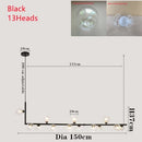 GobekUsa Dual Glass Lamp Ceiling Chandelier LED Suspension Light for Dining and Kitchen
