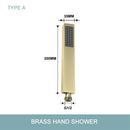 GobekUsa Brushed Gold Brass Hand Shower with Stainless Steel Hose - Wall Mount