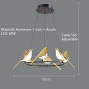 GobekUsa Gold Magpie Bird Ceiling Chandelier: Modern Home Interior Lighting for Living Dining Kitchen