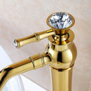 GobekUsa Gold Brass Bathroom Faucet Single Handle Deck Mounted Basin Mixer Tap