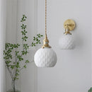 GobekUsa Ceramic LED Wall Sconce: Modern Copper Indoor Luminaria for Bedroom, Mirror, Stairway