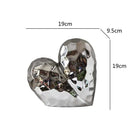 GobekUsa Gold Heart Ceramic Statue Ornament - Irregular Heart Sculpture Decor Figurine
