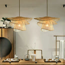 GobekUsa Bamboo Rattan Pendant Light Weaving Chandelier Wicker Lamp