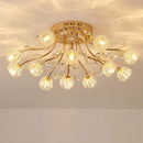 GobekUsa Dendritic Crystal Ceiling Lamp: Nordic Luxury Glass Flower Chandelier for Bright Decor