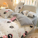 GobekUsa Cotton Floral Print Bedding Set: Comfortable Sleep Quilt Cover & Fitted Sheet in All Seasons