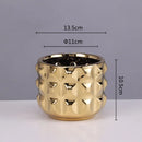 GobekUsa Gold Ceramic Flower Pot Geometry Vase for Succulents and Floral Arrangements