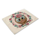 GobekUsa Cute Owl Animal Placemat Music Bird Kitchen Dining Table Mats Coaster Bowl Cup Mat