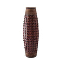 GobekUsa Bamboo Woven Vase Rattan Flower Glass Arrangement Dried Flower Basket Living Room Decor