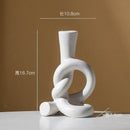 GobekUsa Ceramic Knot Candle Stand Geometric Home Decor Hollow Candlestick