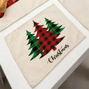 GobekUsa Christmas Linen Dining Table Mats - Festive Home Decor with Santa Claus Print