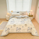 GobekUsa Cartoon Print Three-Layer Velvet Blanket for Cozy Winter Bedding