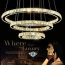 GobekUsa Crystal Ring Ceiling Chandelier Modern Circle Pendent Lamp LED Hanging Light Fixtures