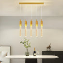 GobekUsa Gold Crystal LED Chandelier: Modern Dining Room Lamps, Hanging Kitchen Ceiling Light