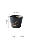 GobekUsa Black Ceramic Sushi Plate and Rice Bowl Set