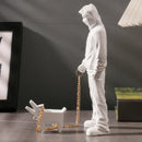 GobekUsa Banksy Dog Walker Resin Statue: Trendy Street Art Figurine for Home Office Decor