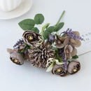 GobekUsa Artificial Hydrangea Tea Rose Bouquet for Home Decor and DIY Wedding Bouquets