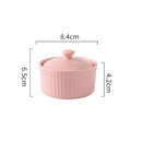 GobekUsa Ceramic Dessert Bowl with Cover, Small Porcelain Soup Bowl, Cake Baking Mold