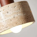 Wabi-Sabi Travertine Stone Pendant Light in Yellow Marble