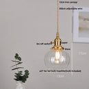 GobekUsa Glabe LED Pendant Lamp Walnut Wood Copper Modern Hanging Light Fixture
