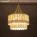 GobekUsa Gold Shell Chandelier: Elegant Hanging Lighting for Living Room, Bedroom, Kitchen