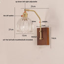 GobekUsa LED Glass & Wood Wall Lamp with Pull Chain Switch for Living Room Bedroom Mirror