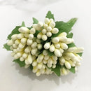 GobekUsa Ivory Flower Cherry Stamen Berries Bundle for DIY Christmas Wedding Decor