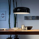 GobekUsa Glossy Black Round Nordic Pendant Light for Dining Room and Bar Decor